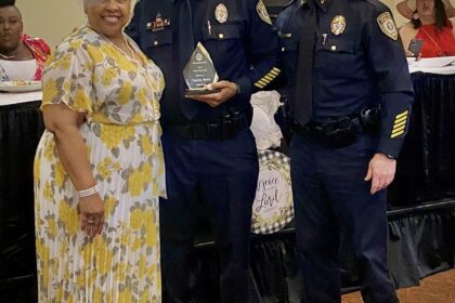 Photo posted by Garland Police Department of Assistant Chief Charles Rene winner of the Man of the Year award.