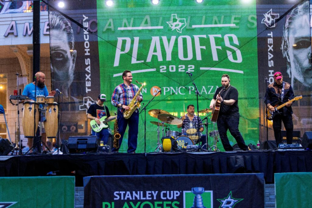 Jake Odin and the Marching Band playing at Dallas Stars