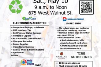 Garland recycling event May 10, 2025