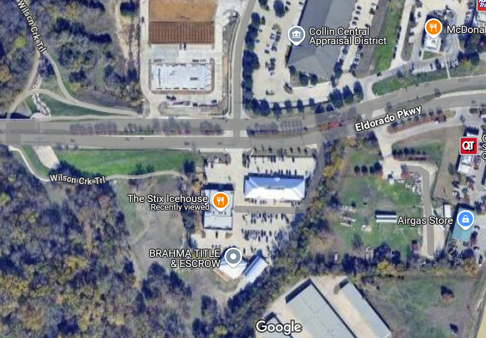 Aerial view of Stix Icehouse and surrouding area