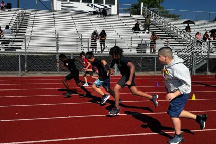 Rowlett Elementary students at the elementary track meet