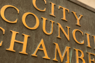 city council chamber sign